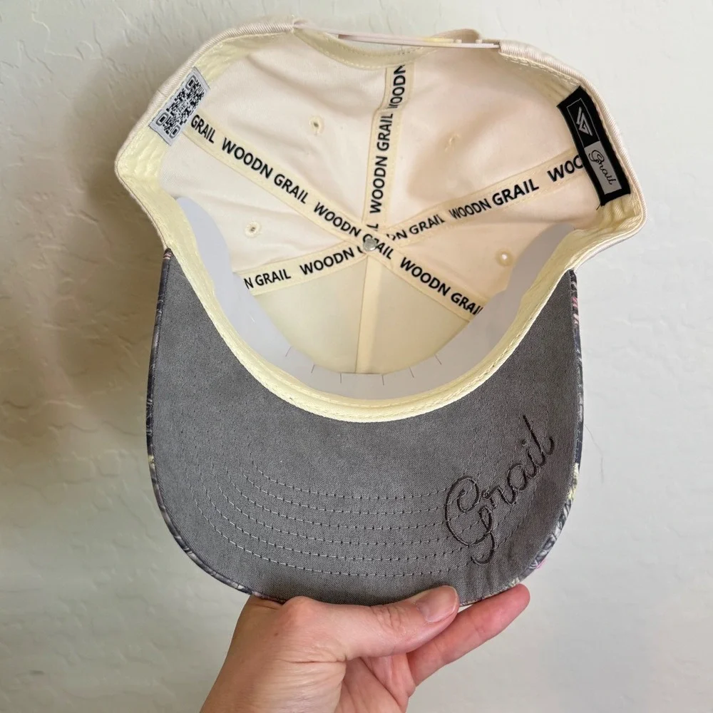 Woodn Grail Snapback Hat Cream Realtree Camo Old English N the Starters Mens
